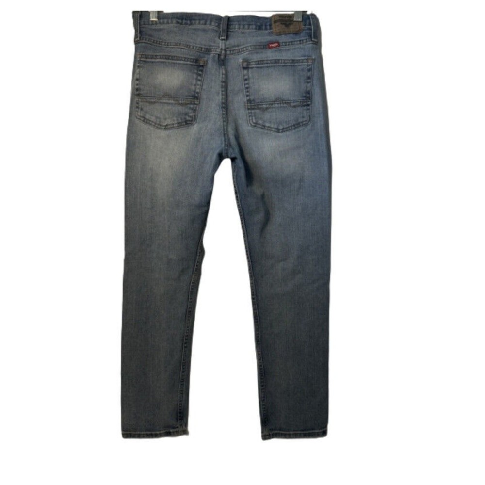 Wrangler Jeans Mens Denim Blue Regular Taper Leg Inseam Stretch Size 30x28.5